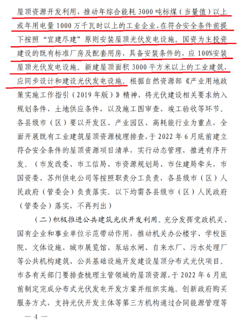 蘇州：國(guó)企廠房100%安裝分布式光伏！