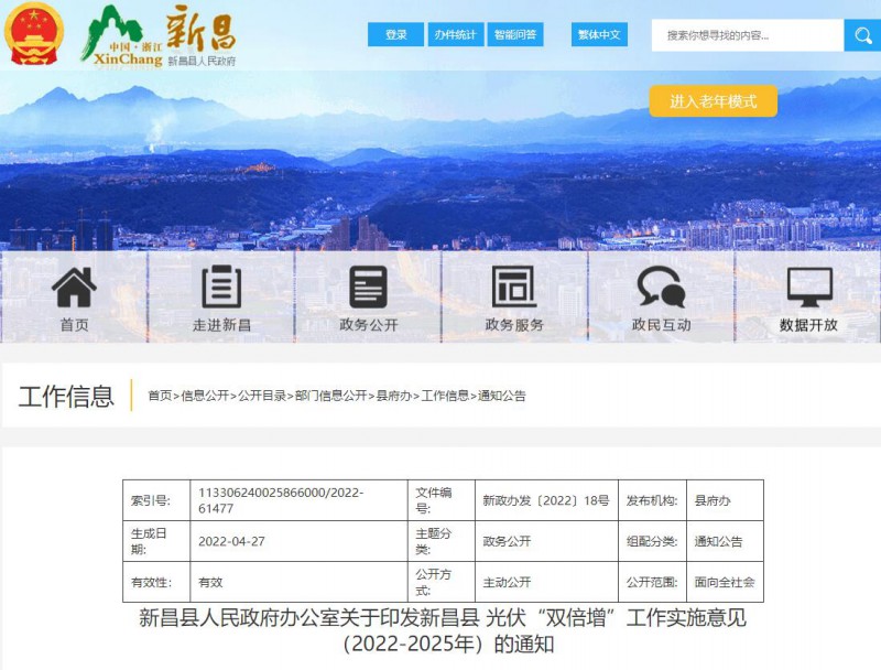 浙江新昌：大力推進(jìn)工商業(yè)建筑屋頂光伏，全縣現(xiàn)有黨政機(jī)關(guān)、事業(yè)單位等公共建筑屋頂實(shí)現(xiàn)100%安裝