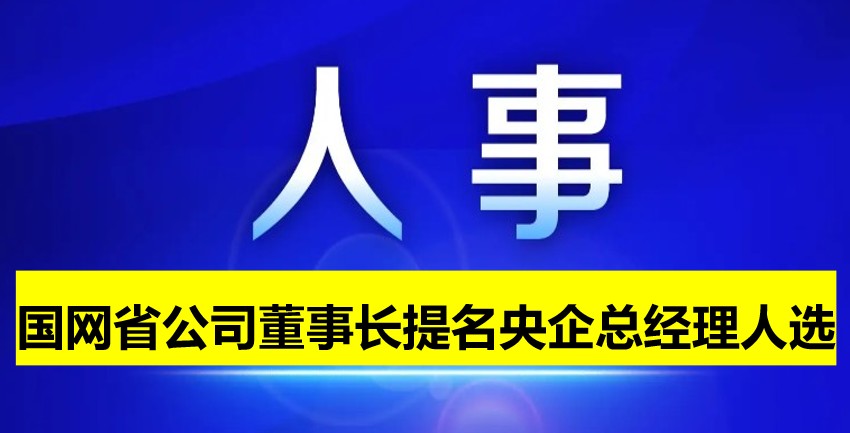 國網(wǎng)省公司董事長提名為央企總經(jīng)理人選！