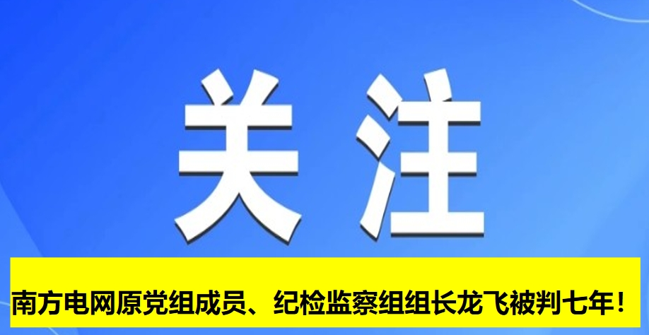 南方電網(wǎng)原黨組成員、紀(jì)檢監(jiān)察組組長(zhǎng)龍飛被判七年！